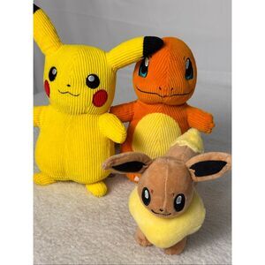 Pokémon Corduroy Plush Toys Pikachu/Charmander/Eevee
